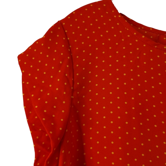 Size L Lily White red small polka dot shirt - Picture 3 of 8